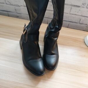 Next Sleek Black Ankle Booties with Buckle